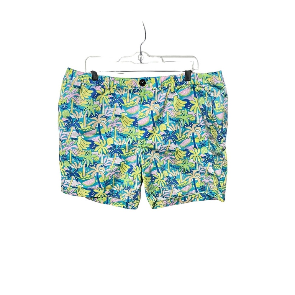 Chubbies Shorts Mens XXL Multicolor Tropical Palm Tree Fruit Print Stretch